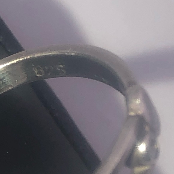 vtg Sterling Silver Heart & Loop Cz Stone Ring Sz 5.25 - Picture 10 of 11